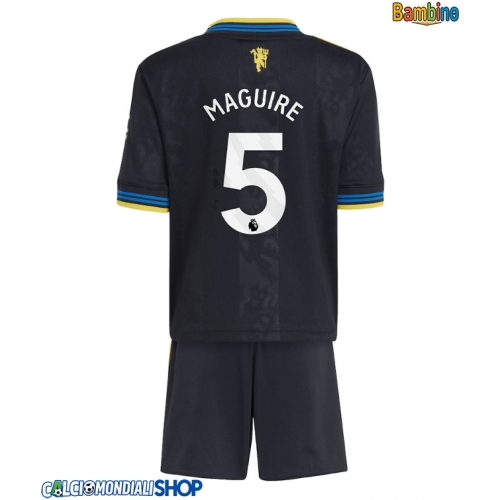 Maglie da calcio Manchester United Harry Maguire #5 Terza Maglia Bambino 2025-26 Manica Corta + Pantaloni corti)
